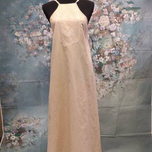 NWT Zara Apricot Summer Spaghetti Straps Maxi Dress w/Embroidered Top Size S